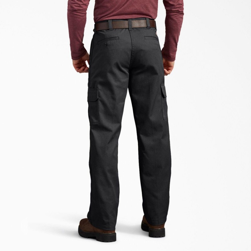 Black Men's Dickies Active Waist Regular Fit Cargo Pants | EVO863501