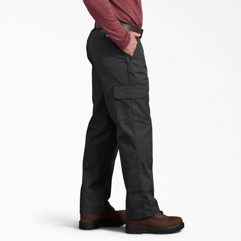 Black Men's Dickies Active Waist Regular Fit Cargo Pants | EVO863501