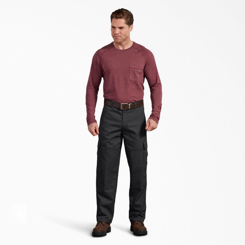 Black Men's Dickies Active Waist Regular Fit Cargo Pants | EVO863501