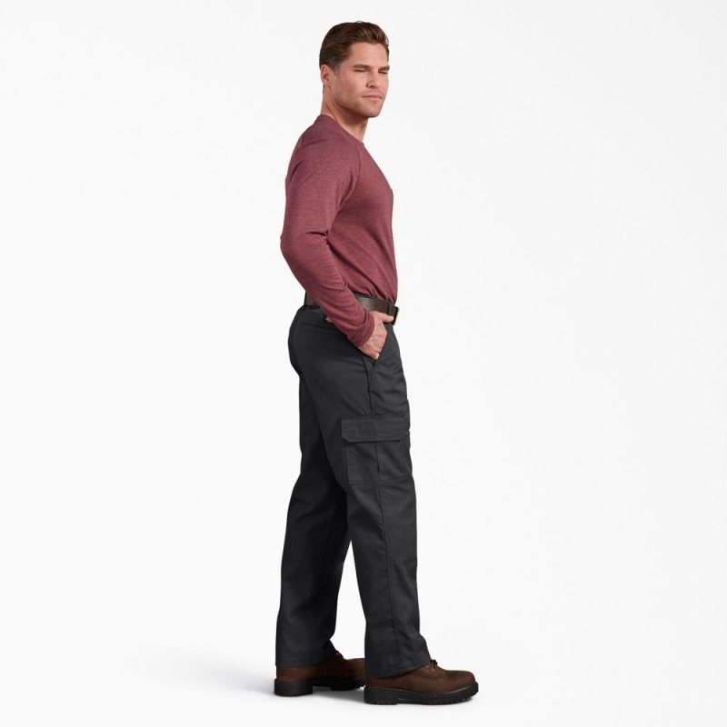 Black Men's Dickies Active Waist Regular Fit Cargo Pants | EVO863501