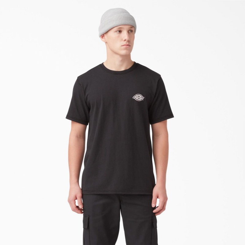 Black Men's Dickies Back Logo Graphic T-Shirt | IVS379460