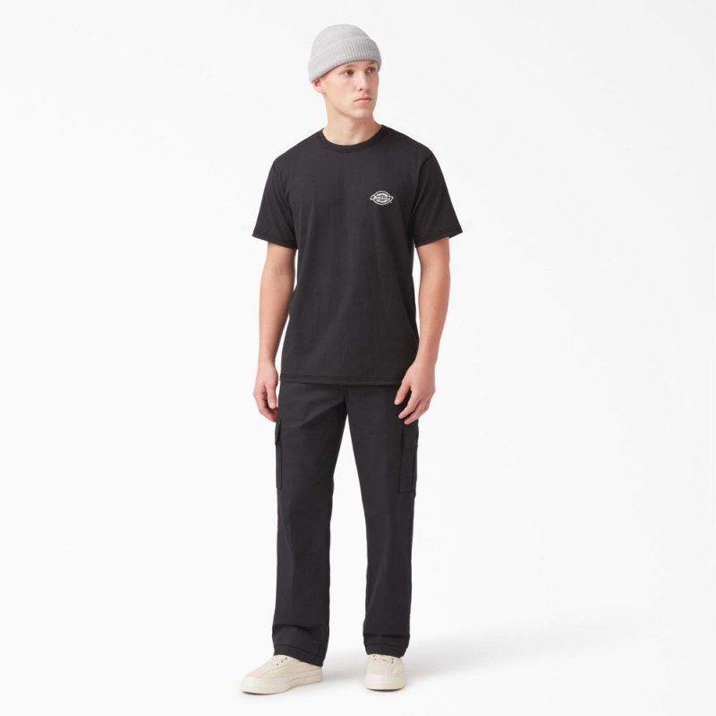 Black Men's Dickies Back Logo Graphic T-Shirt | IVS379460