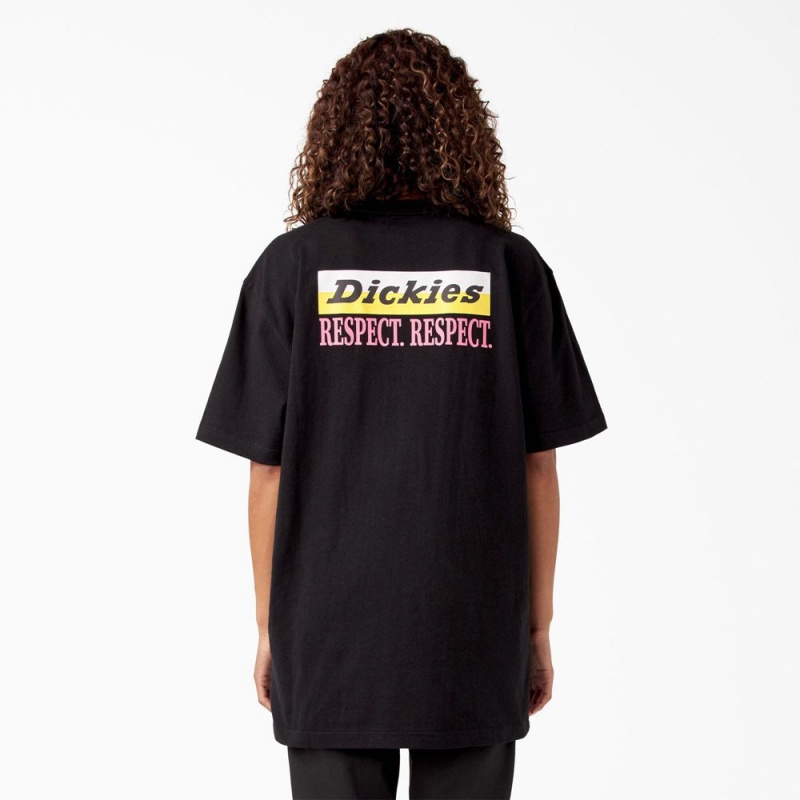 Black Men's Dickies Breast Cancer Awareness Heavyweight T-Shirt | FAL213095