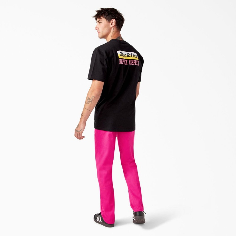 Black Men's Dickies Breast Cancer Awareness Heavyweight T-Shirt | FAL213095