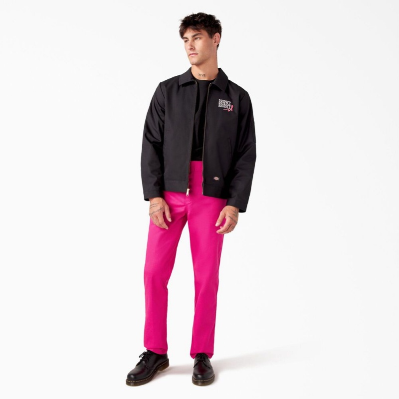 Black Men's Dickies Breast Cancer Awareness Eisenhower Jacket | AIT092384