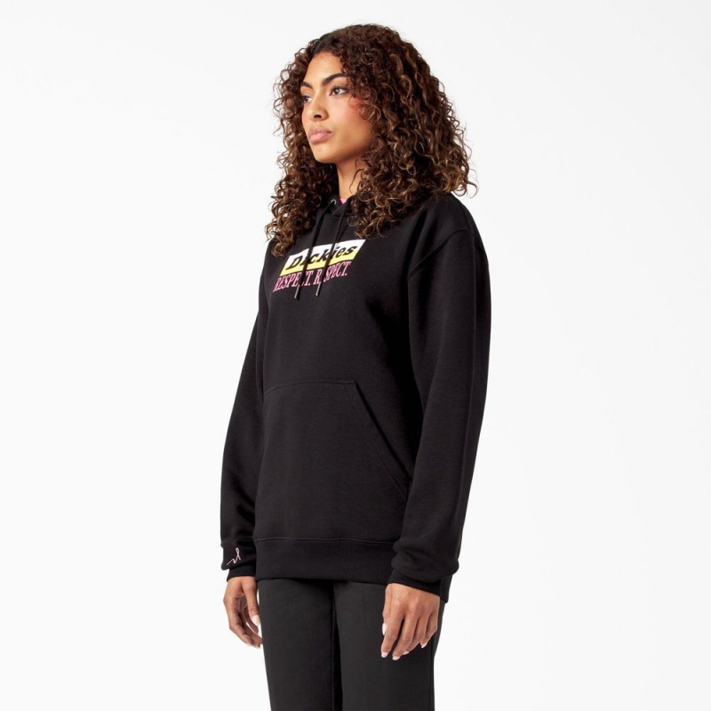 Black Men's Dickies Breast Cancer Awareness “Respect Respect” Hoodie | ROZ280934