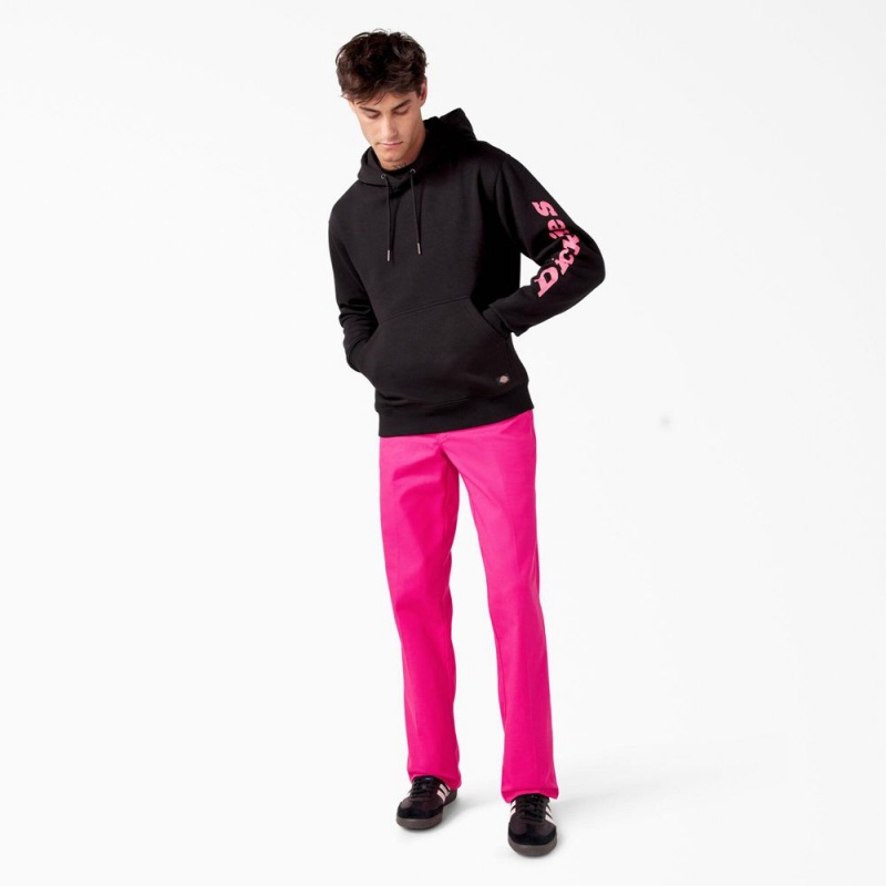 Black Men's Dickies Breast Cancer Awareness Logo Hoodie | VZA315609