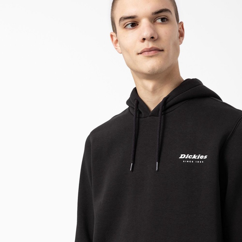 Black Men's Dickies Camden Box Graphic Hoodie | GOH720134