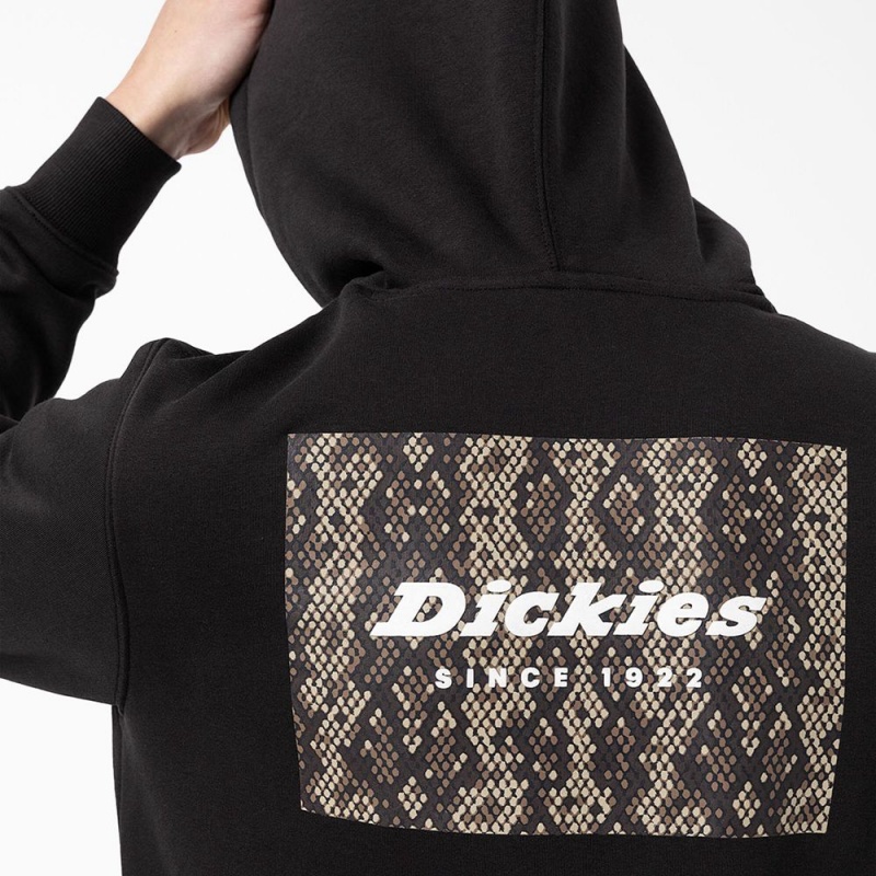 Black Men's Dickies Camden Box Graphic Hoodie | GOH720134