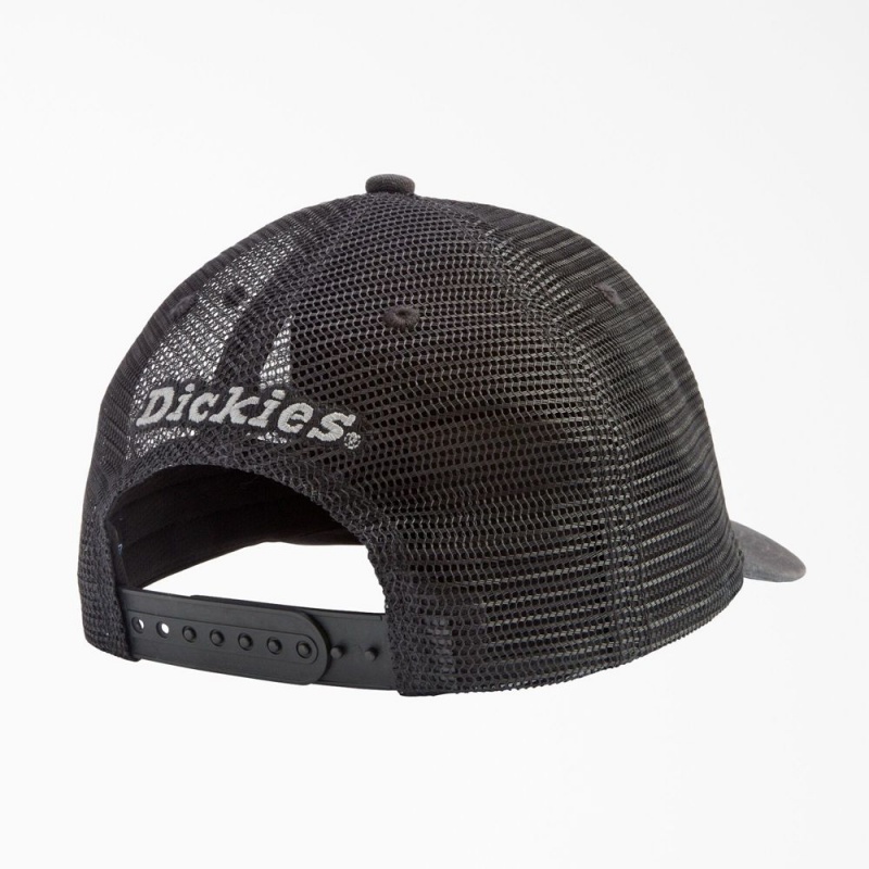 Black Men's Dickies Canvas Trucker Cap | TEX403657