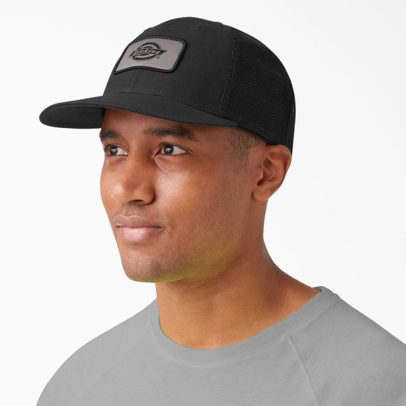 Black Men's Dickies Canvas Trucker Cap | TEX403657