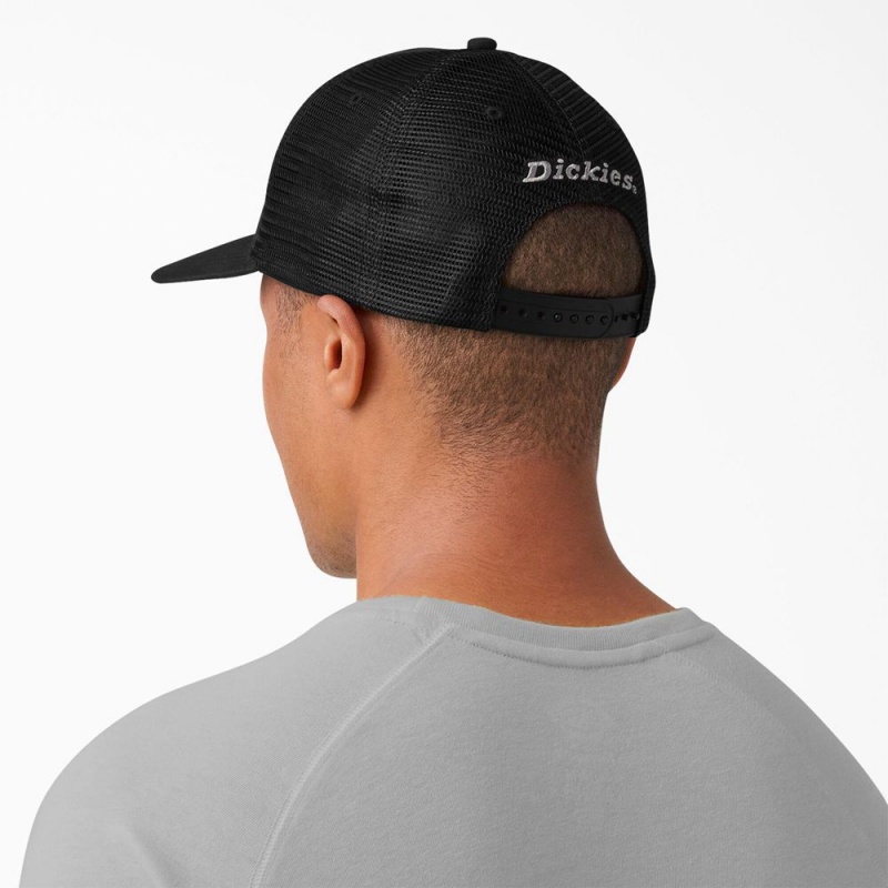 Black Men's Dickies Canvas Trucker Cap | TEX403657