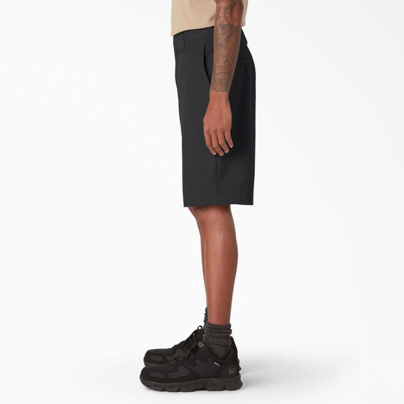 Black Men's Dickies Cooling Active Waist Shorts | DXF092183