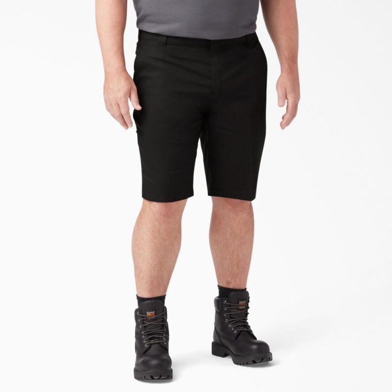 Black Men's Dickies Cooling Active Waist Shorts | DXF092183