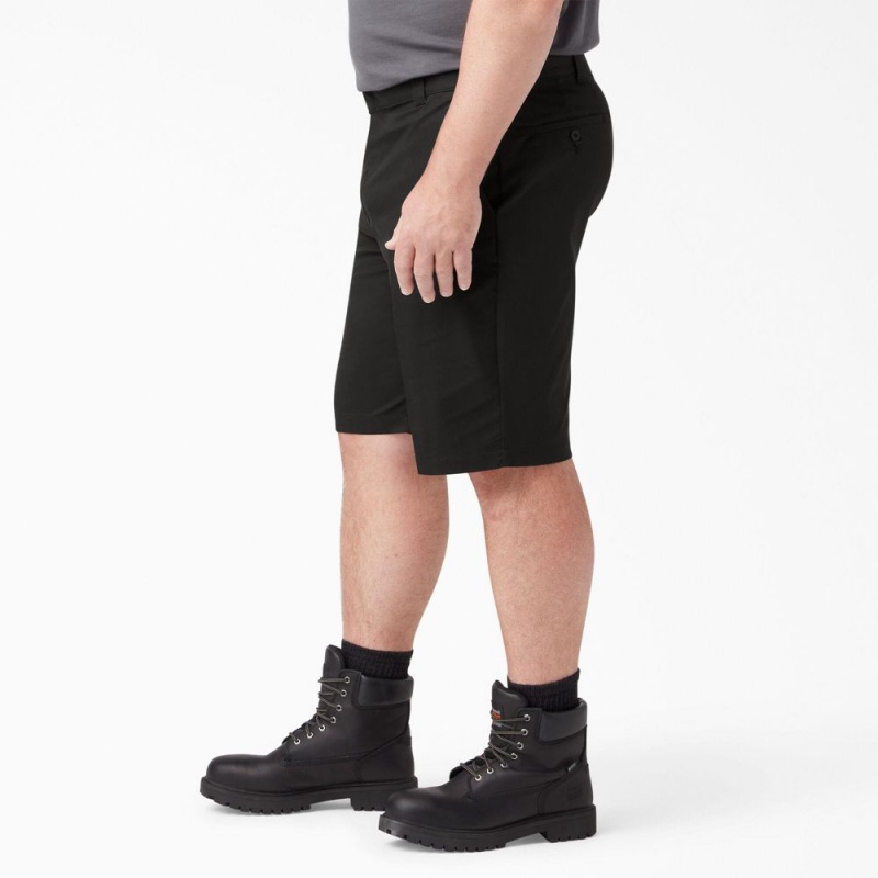 Black Men's Dickies Cooling Active Waist Shorts | DXF092183