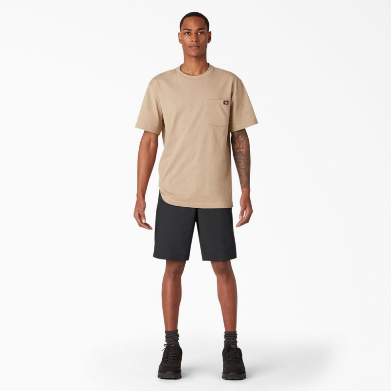 Black Men's Dickies Cooling Active Waist Shorts | DXF092183