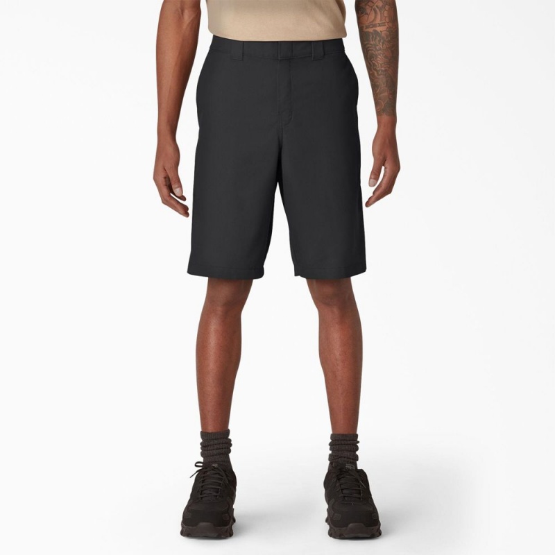 Black Men\'s Dickies Cooling Active Waist Shorts | DXF092183