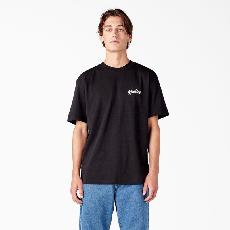 Black Men's Dickies Dighton Graphic T-Shirt | OAG825107