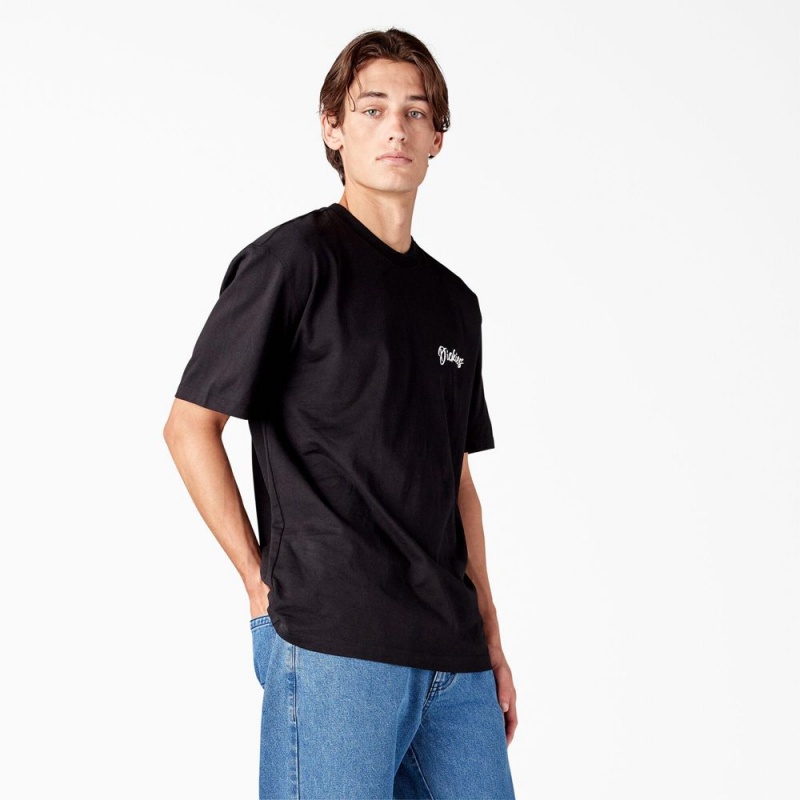 Black Men's Dickies Dighton Graphic T-Shirt | OAG825107