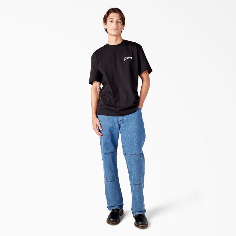 Black Men's Dickies Dighton Graphic T-Shirt | OAG825107