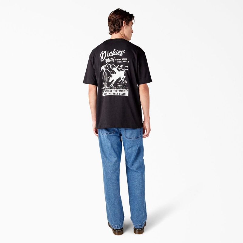 Black Men's Dickies Dighton Graphic T-Shirt | OAG825107