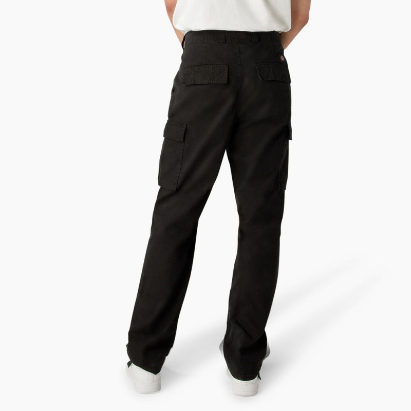 Black Men's Dickies Double Knee Canvas Cargo Pants | JQW382175