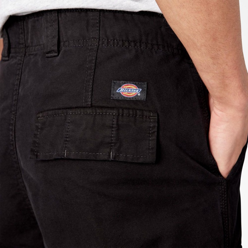 Black Men's Dickies Double Knee Canvas Cargo Pants | JQW382175