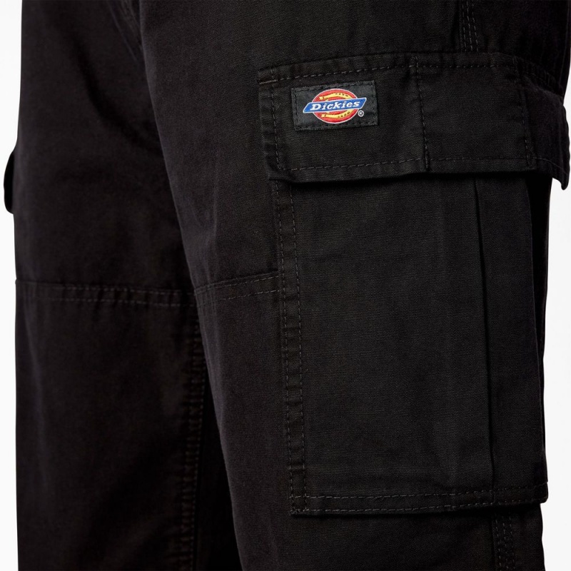 Black Men's Dickies Double Knee Canvas Cargo Pants | JQW382175