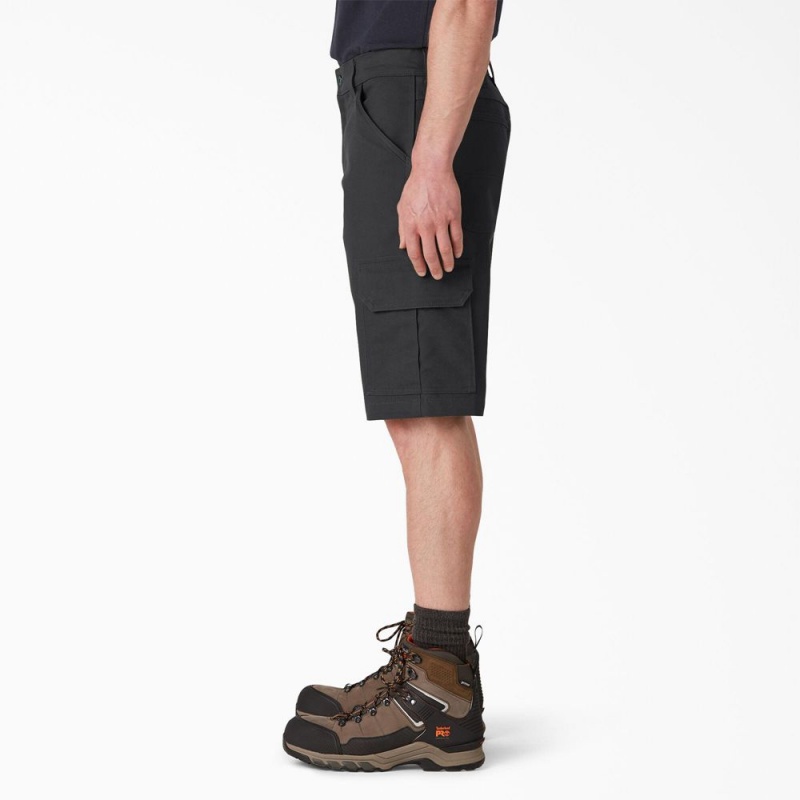 Black Men's Dickies DuraTech Ranger Relaxed Fit Duck Shorts | YOM715026