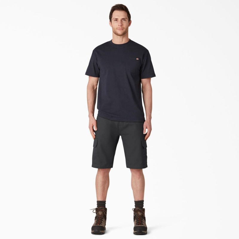 Black Men's Dickies DuraTech Ranger Relaxed Fit Duck Shorts | YOM715026