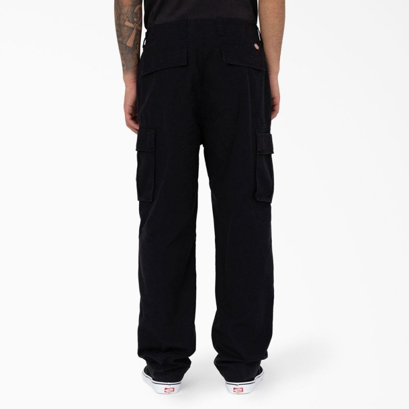 Black Men's Dickies Eagle Bend Relaxed Fit Double Knee Cargo Pants | DXZ596428