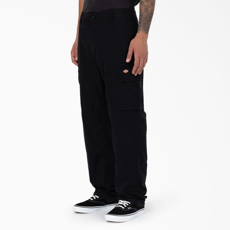 Black Men's Dickies Eagle Bend Relaxed Fit Double Knee Cargo Pants | DXZ596428