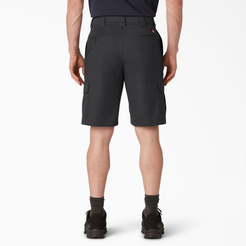 Black Men's Dickies FLEX Cooling Active Waist Regular Fit Cargo Shorts | NMP153879