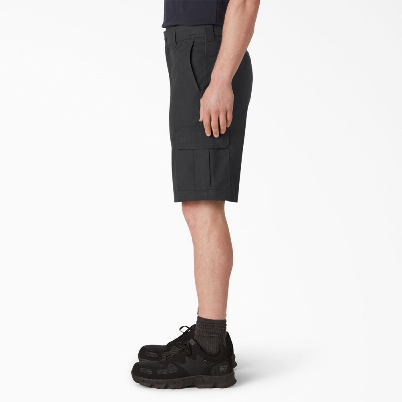 Black Men's Dickies FLEX Cooling Active Waist Regular Fit Cargo Shorts | NMP153879