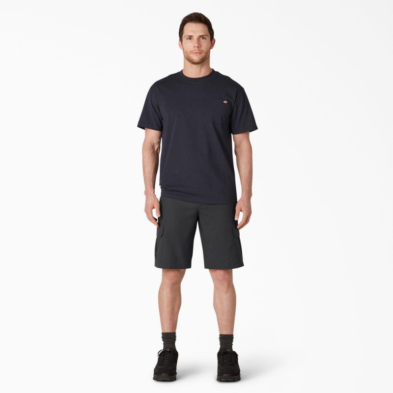 Black Men's Dickies FLEX Cooling Active Waist Regular Fit Cargo Shorts | NMP153879