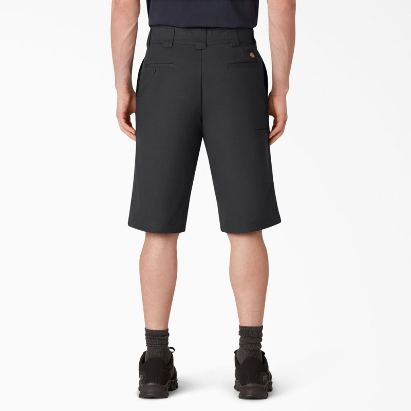 Black Men's Dickies FLEX Cooling Active Waist Regular Fit Shorts | LZG801625