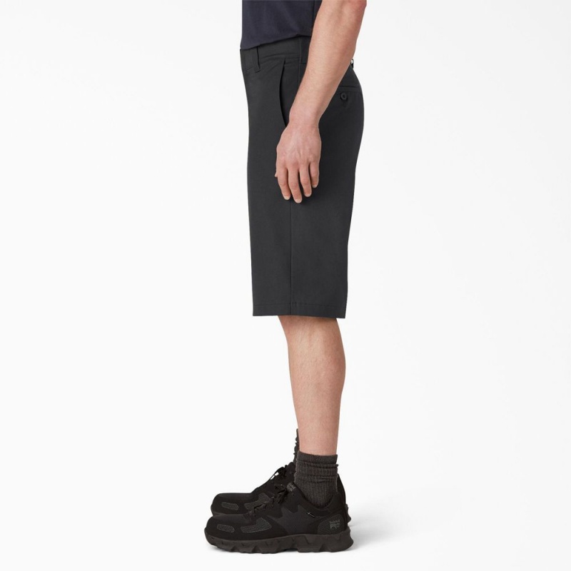 Black Men's Dickies FLEX Cooling Active Waist Regular Fit Shorts | LZG801625