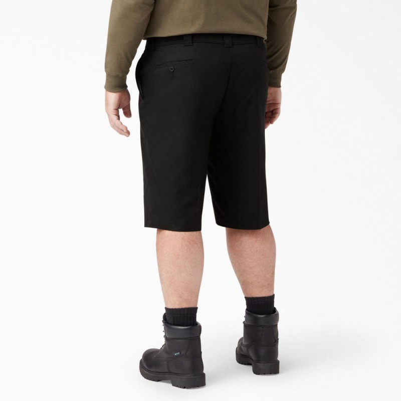 Black Men's Dickies FLEX Cooling Active Waist Regular Fit Shorts | LZG801625