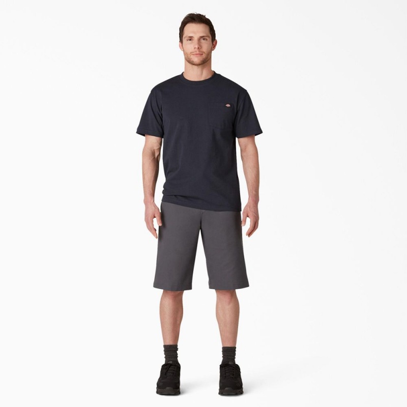 Black Men's Dickies FLEX Cooling Active Waist Regular Fit Shorts | LZG801625