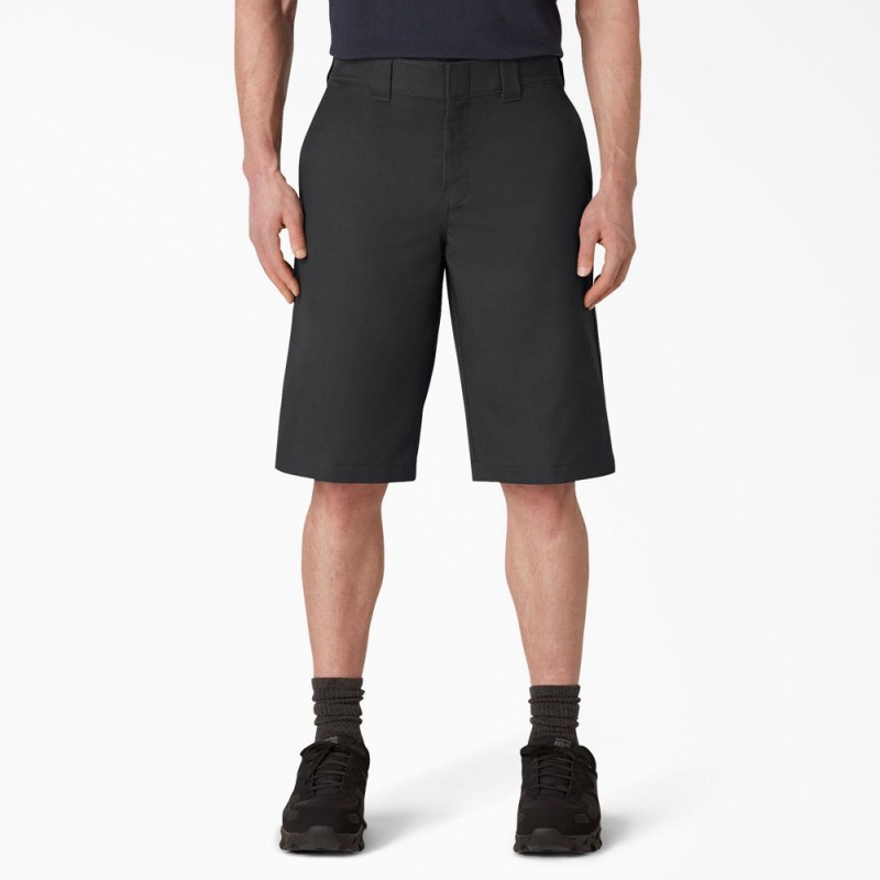 Black Men\'s Dickies FLEX Cooling Active Waist Regular Fit Shorts | LZG801625