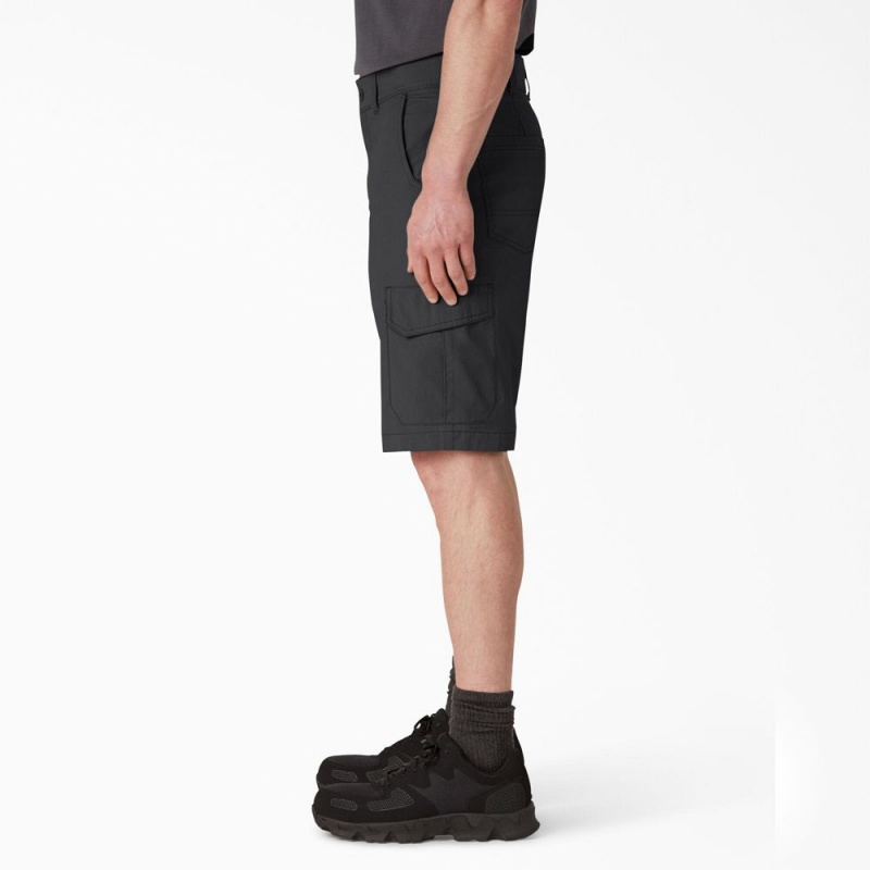 Black Men's Dickies FLEX Cooling Regular Fit Cargo Shorts | LBI872054