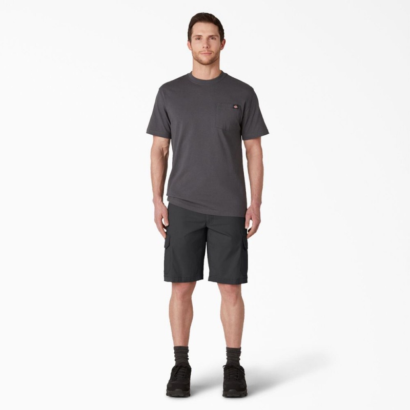 Black Men's Dickies FLEX Cooling Regular Fit Cargo Shorts | LBI872054