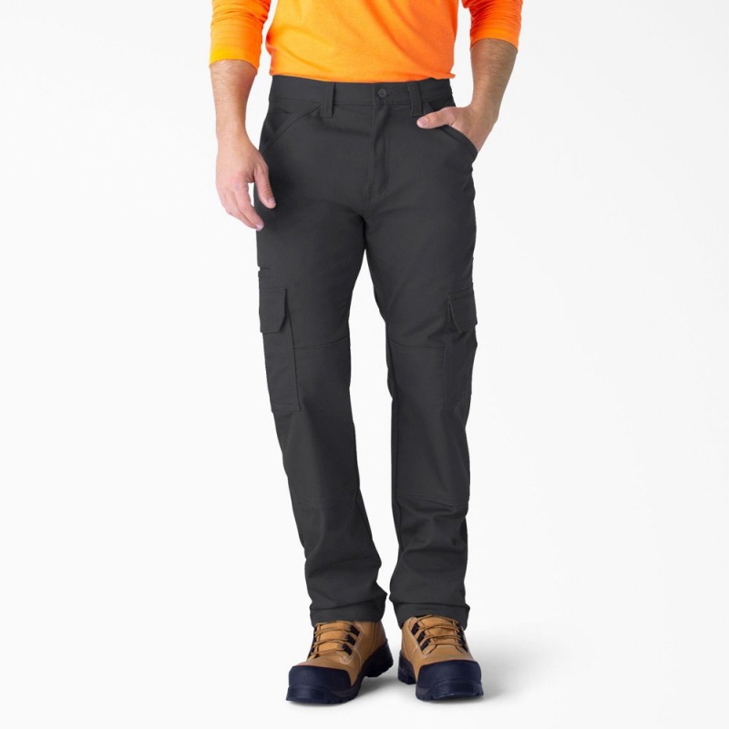 Black Men\'s Dickies FLEX DuraTech Relaxed Fit Duck Cargo Pants | CAM547068