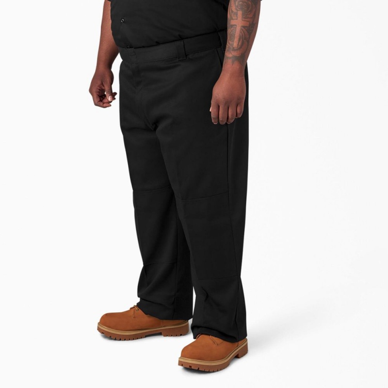 Black Men's Dickies FLEX Loose Fit Double Knee Work Pants | ZNM496807