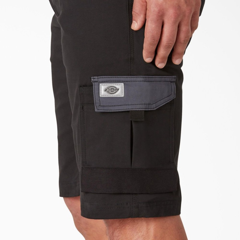 Black Men's Dickies FLEX Performance Workwear GDT Cargo Shorts | YHT275486