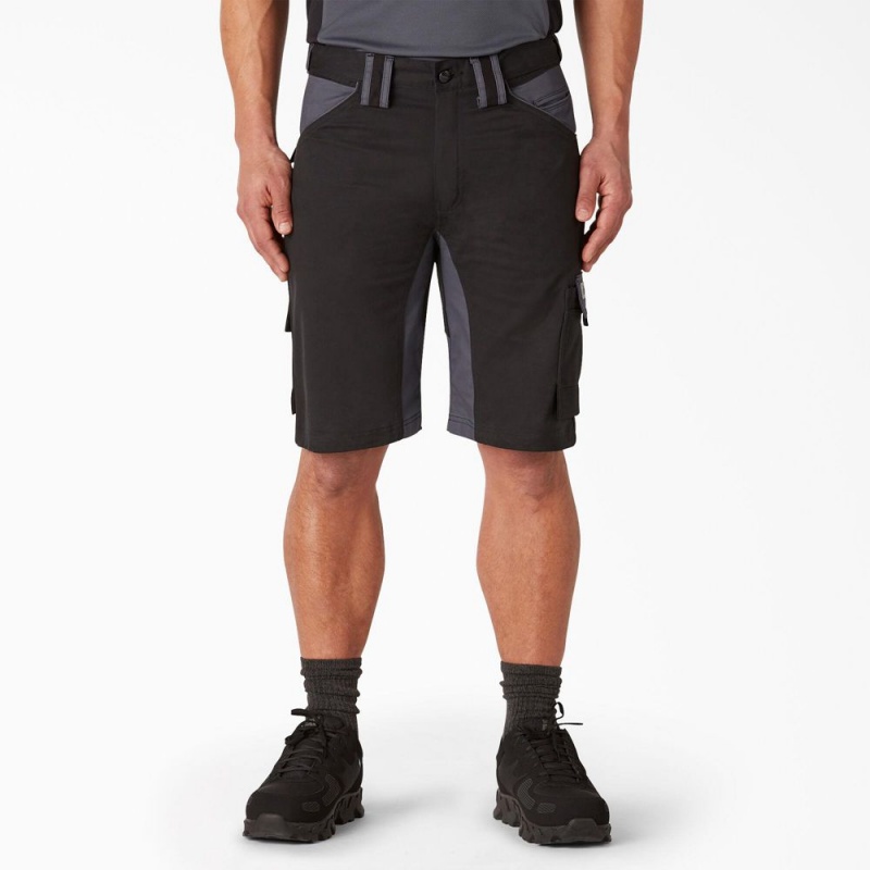 Black Men\'s Dickies FLEX Performance Workwear GDT Cargo Shorts | YHT275486