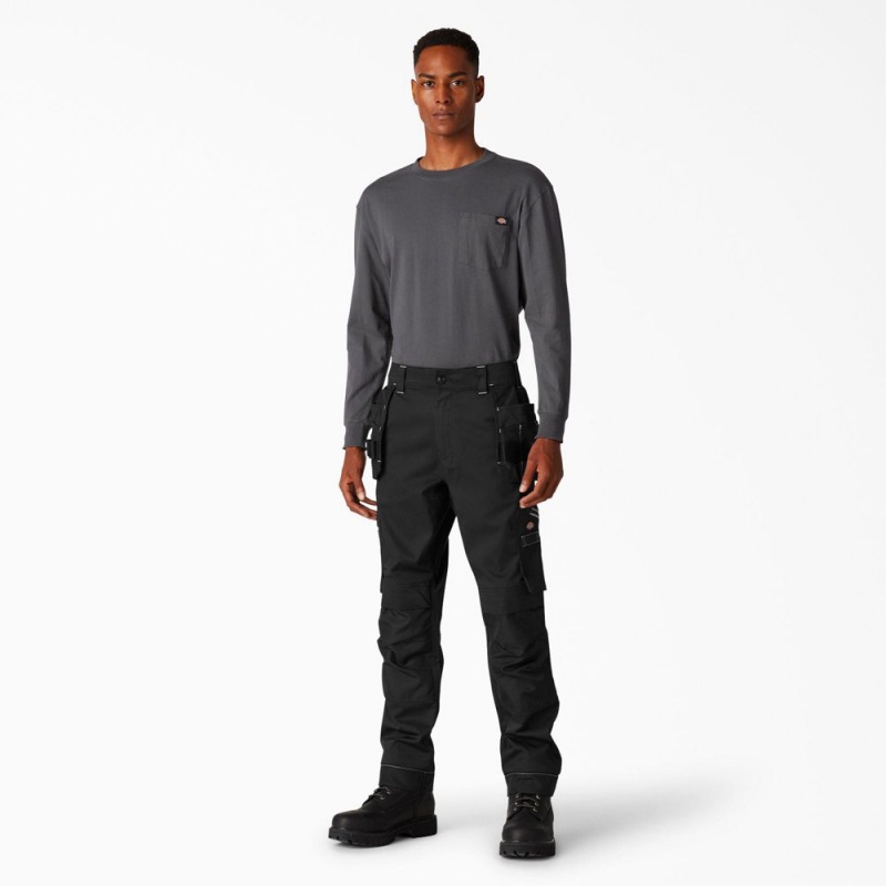 Black Men's Dickies FLEX Performance Workwear Regular Fit Holster Pants | PXV639527