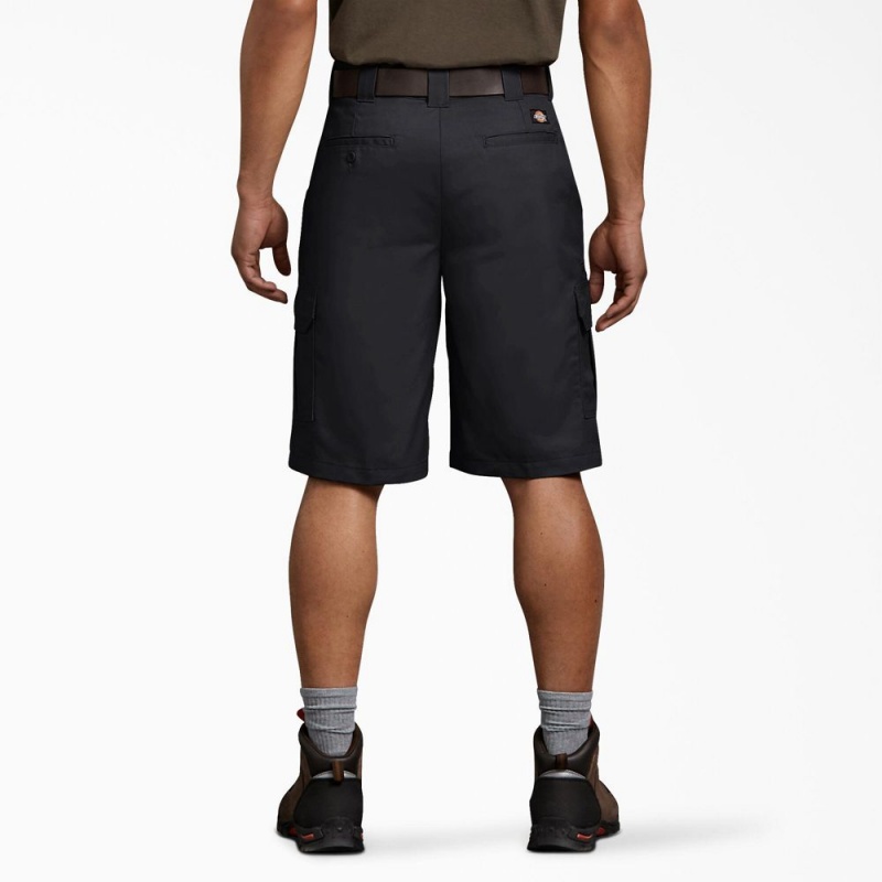 Black Men's Dickies FLEX Regular Fit Cargo Shorts | PCS278564