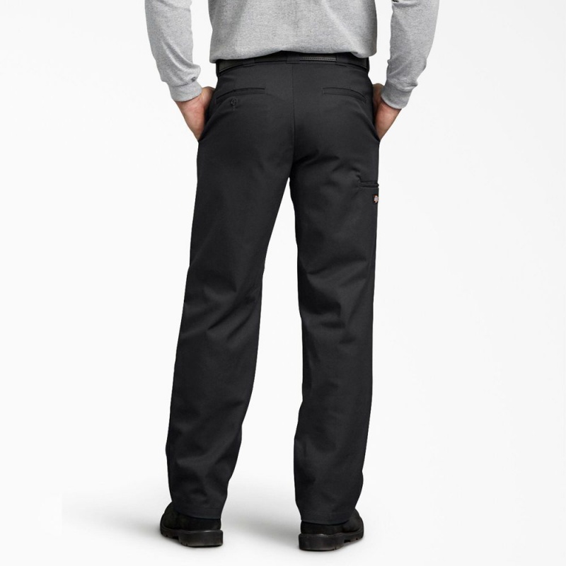 Black Men's Dickies FLEX Regular Fit Double Knee Work Pants | LJN639280