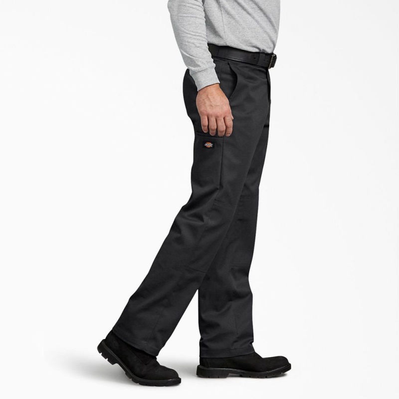 Black Men's Dickies FLEX Regular Fit Double Knee Work Pants | LJN639280